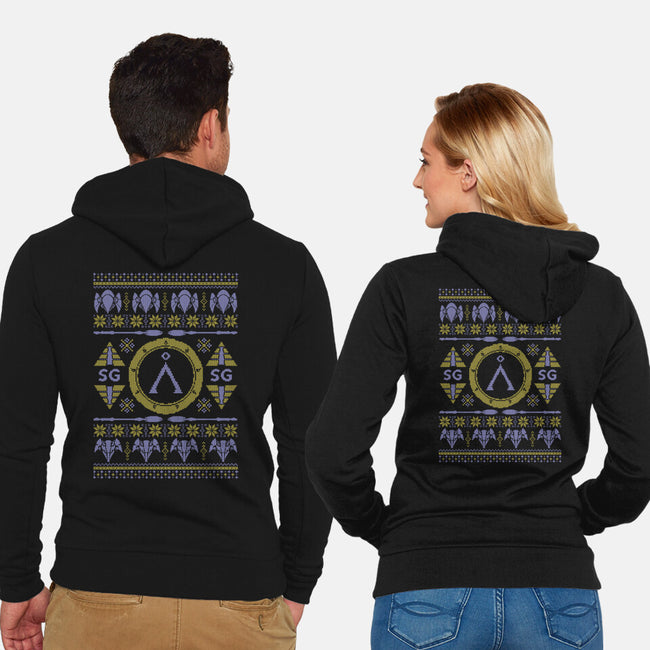 A Gate To Christmas-Unisex-Zip-Up-Sweatshirt-Arinesart