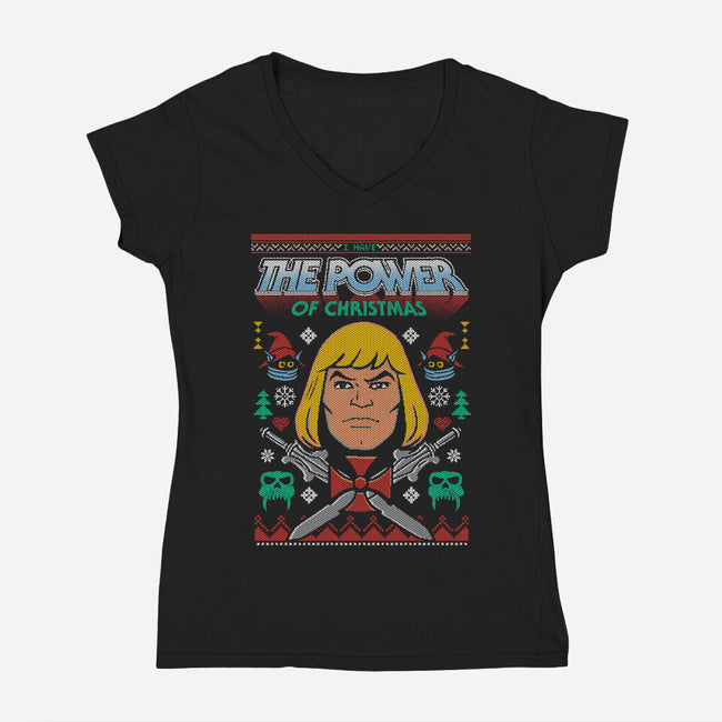 The Power Of Christmas-Womens-V-Neck-Tee-Arinesart