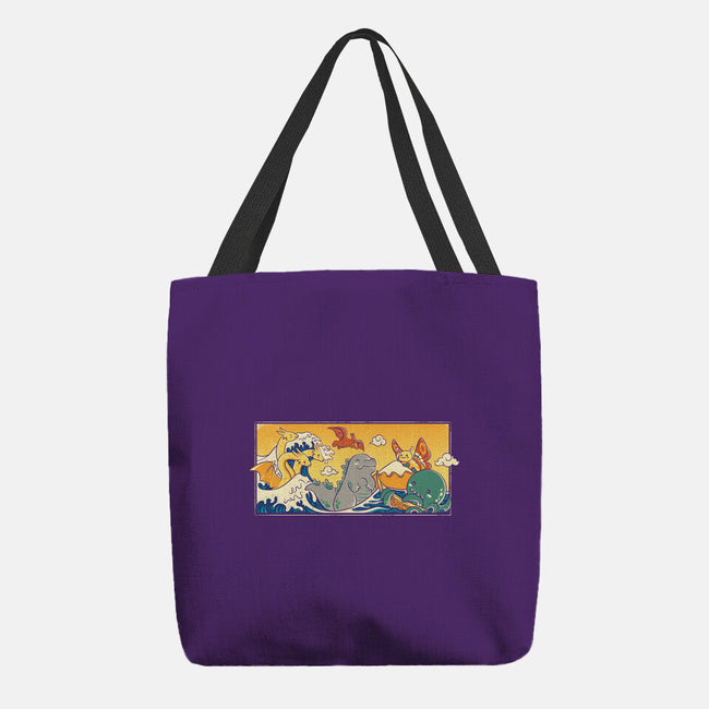 The Great Wave Kawaiiju-None-Basic Tote-Bag-anarist