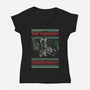 A Choppa Christmas-Womens-V-Neck-Tee-Arinesart