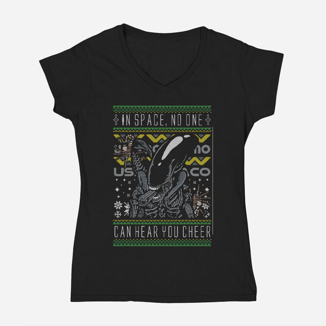 A Very Xeno Christmas-Womens-V-Neck-Tee-Arinesart