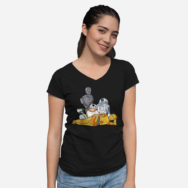 The Droids Club-Womens-V-Neck-Tee-anarist