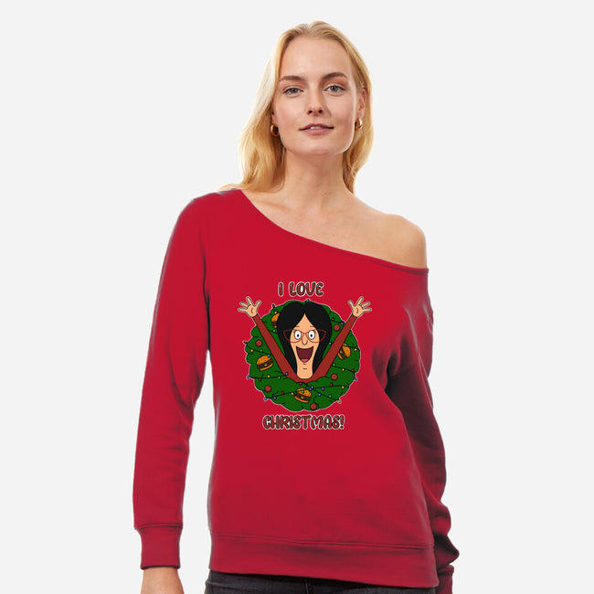 I Love Christmas-Womens-Off Shoulder-Sweatshirt-Alexhefe