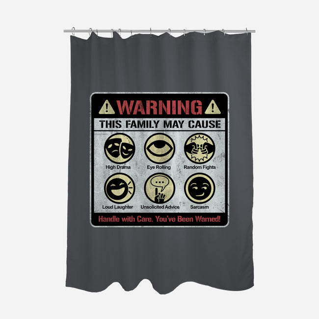 Family Warning-None-Polyester-Shower Curtain-NMdesign