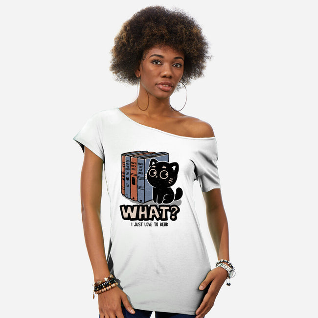 What I Just Love To Read-Womens-Off Shoulder-Tee-koalastudio