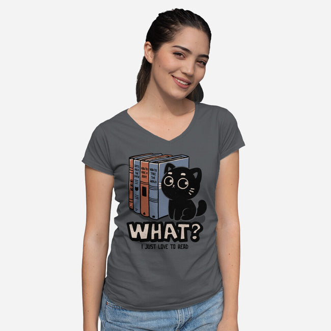 What I Just Love To Read-Womens-V-Neck-Tee-koalastudio