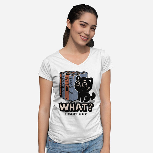 What I Just Love To Read-Womens-V-Neck-Tee-koalastudio