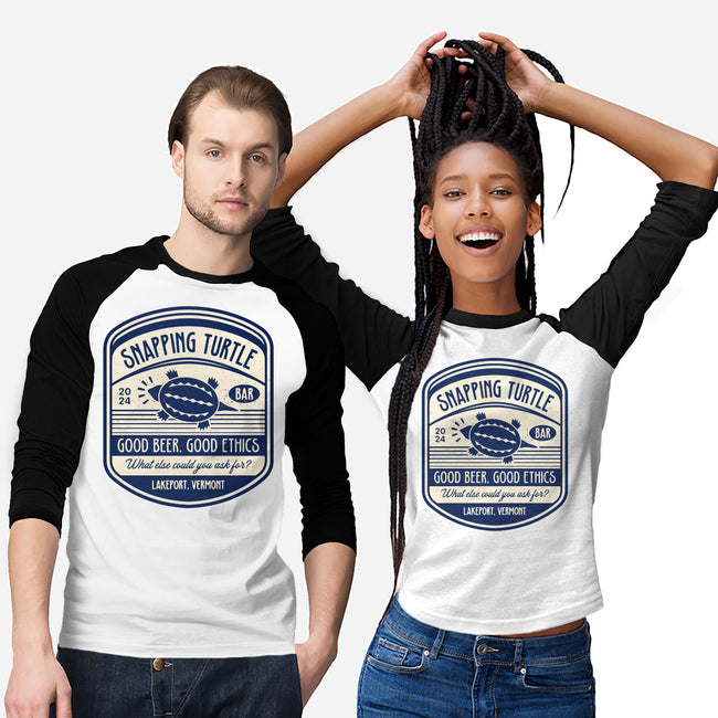 Snapping Turtle Emblem-Unisex-Baseball-Tee-LAGELANTEE