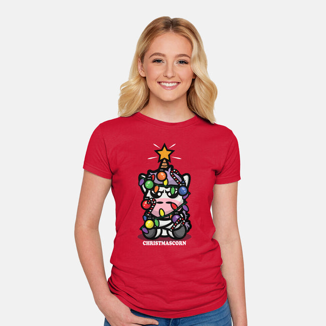 Christmascorn-Womens-Fitted-Tee-jrberger