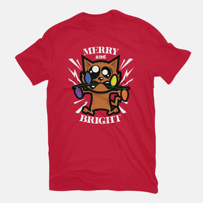 Merry And Bright Cat-Youth-Basic-Tee-jrberger