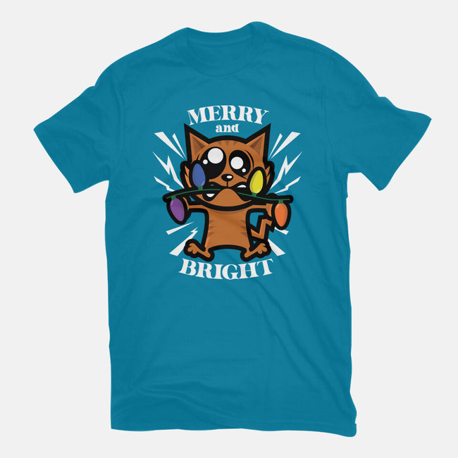 Merry And Bright Cat-Mens-Basic-Tee-jrberger