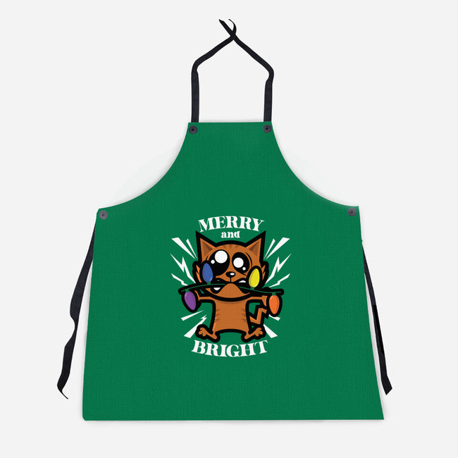 Merry And Bright Cat-Unisex-Kitchen-Apron-jrberger