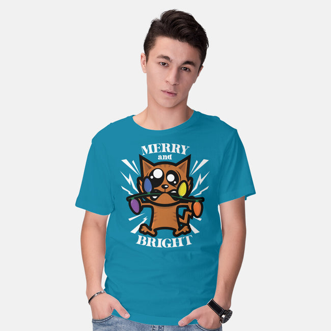 Merry And Bright Cat-Mens-Basic-Tee-jrberger