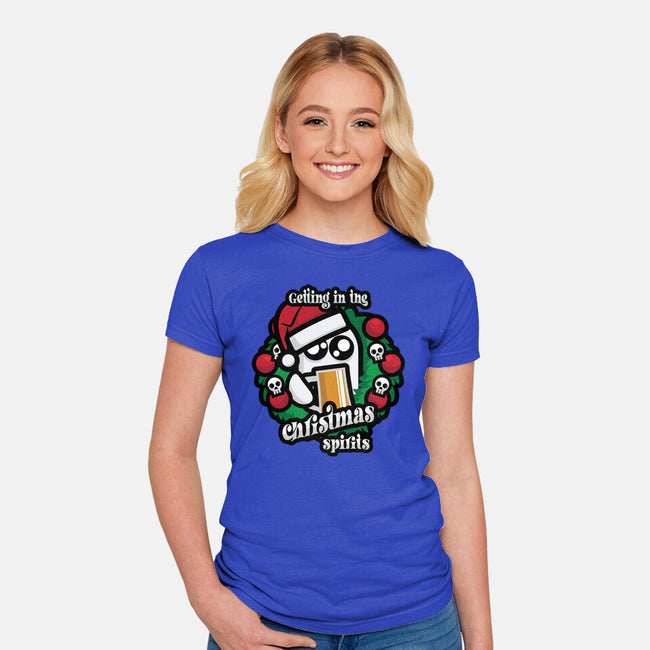 Getting In The Christmas Spirits-Womens-Fitted-Tee-jrberger