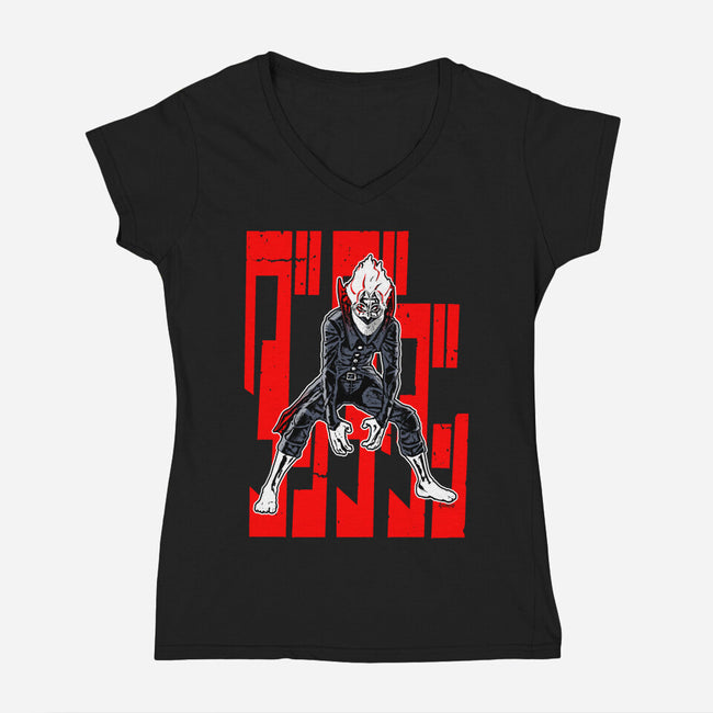 Occult Hero-Womens-V-Neck-Tee-Andriu