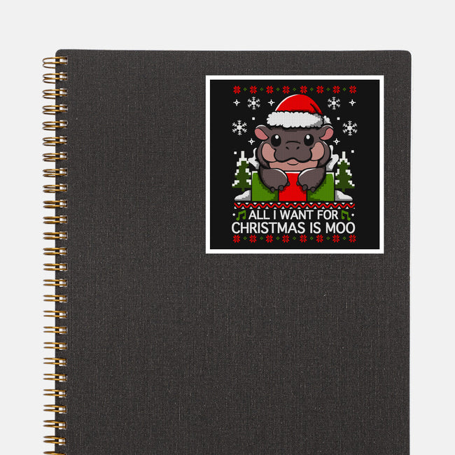 All I want For Christmas Is Moo-None-Glossy-Sticker-Vallina84