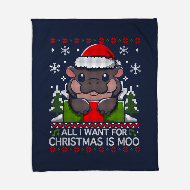 All I want For Christmas Is Moo-None-Fleece-Blanket-Vallina84