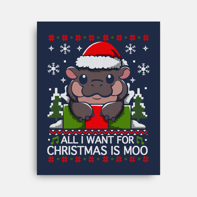 All I want For Christmas Is Moo-None-Stretched-Canvas-Vallina84