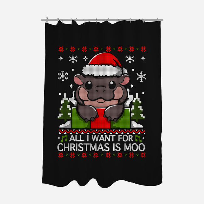 All I want For Christmas Is Moo-None-Polyester-Shower Curtain-Vallina84