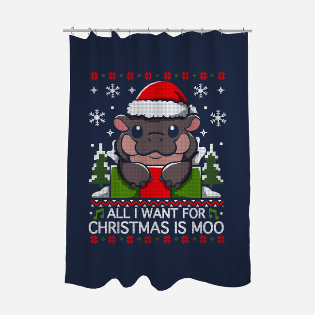 All I want For Christmas Is Moo-None-Polyester-Shower Curtain-Vallina84