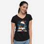 Dragon Santa Claus-Womens-V-Neck-Tee-Vallina84