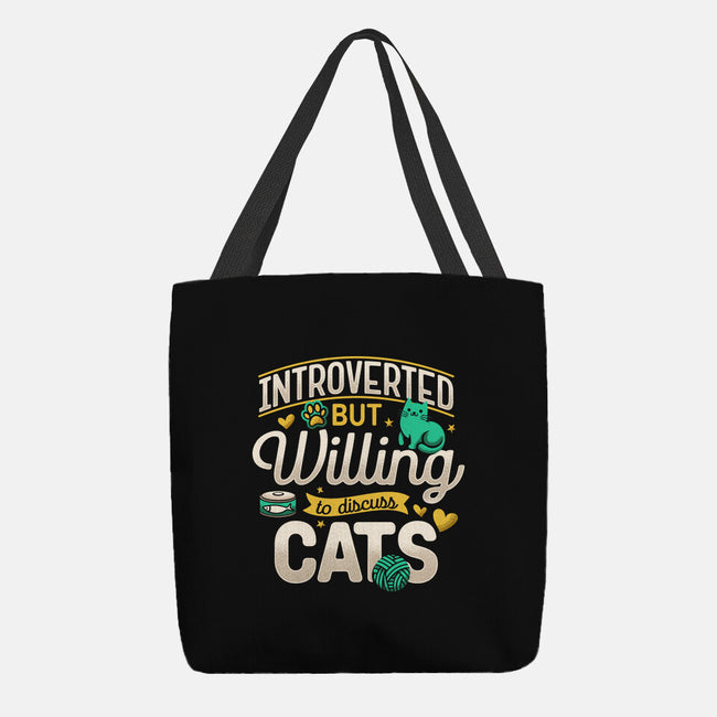 Introverted But Willing To Discuss Cats-None-Basic Tote-Bag-Herk Up Tees