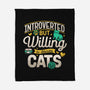 Introverted But Willing To Discuss Cats-None-Fleece-Blanket-Herk Up Tees