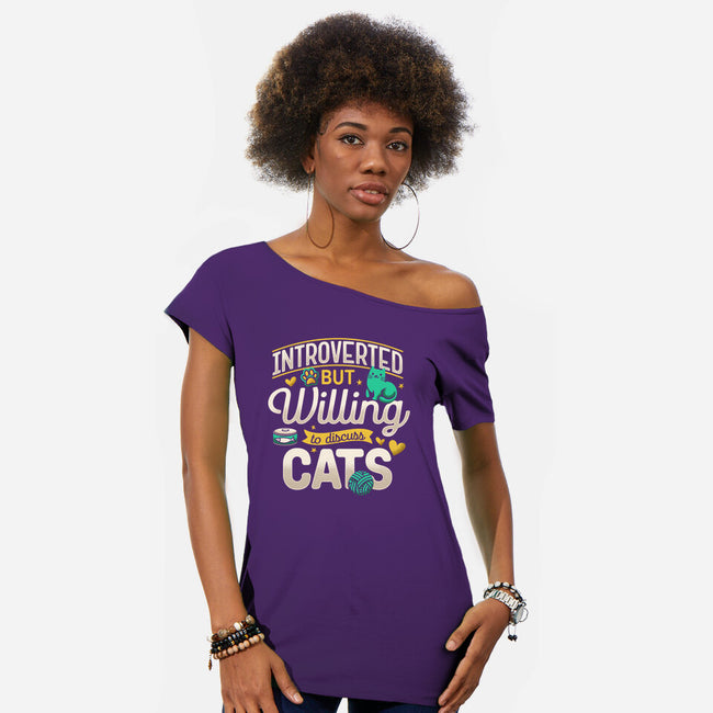 Introverted But Willing To Discuss Cats-Womens-Off Shoulder-Tee-Herk Up Tees