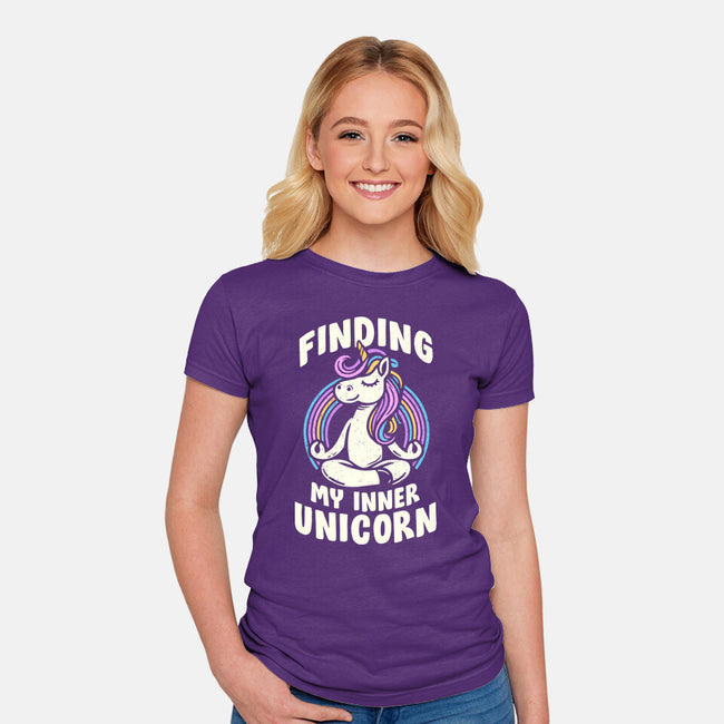 Finding My Inner Unicorn-Womens-Fitted-Tee-koalastudio