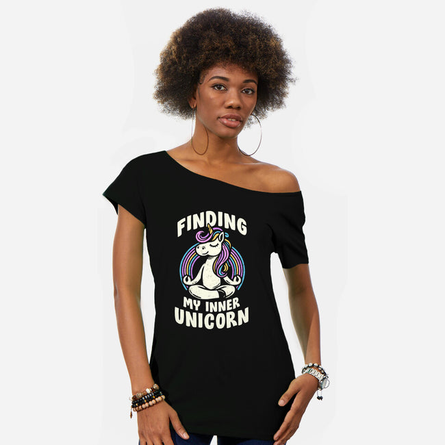 Finding My Inner Unicorn-Womens-Off Shoulder-Tee-koalastudio