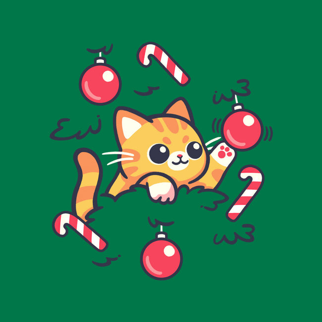 Cat In The Christmas Tree-Womens-Fitted-Tee-NemiMakeit