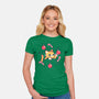 Cat In The Christmas Tree-Womens-Fitted-Tee-NemiMakeit