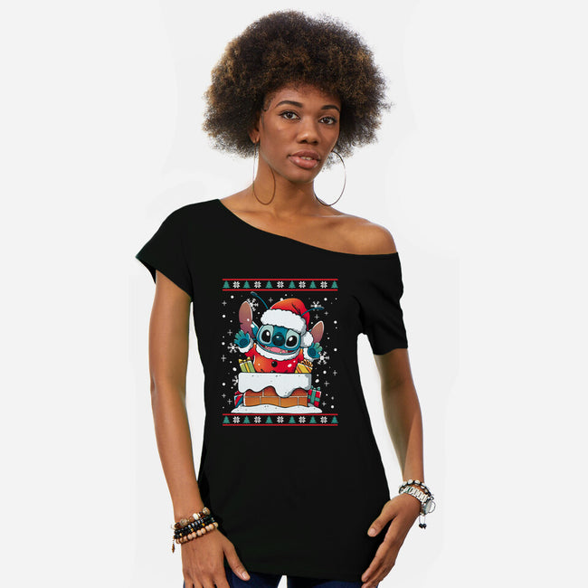 Experimental Santa Claus-Womens-Off Shoulder-Tee-Vallina84