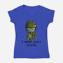 Soldier Zombie-Womens-V-Neck-Tee-nickzzarto