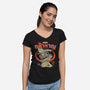 Rad Cat-Womens-V-Neck-Tee-Hafaell