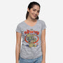 Rad Cat-Womens-V-Neck-Tee-Hafaell