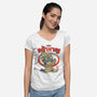 Rad Cat-Womens-V-Neck-Tee-Hafaell