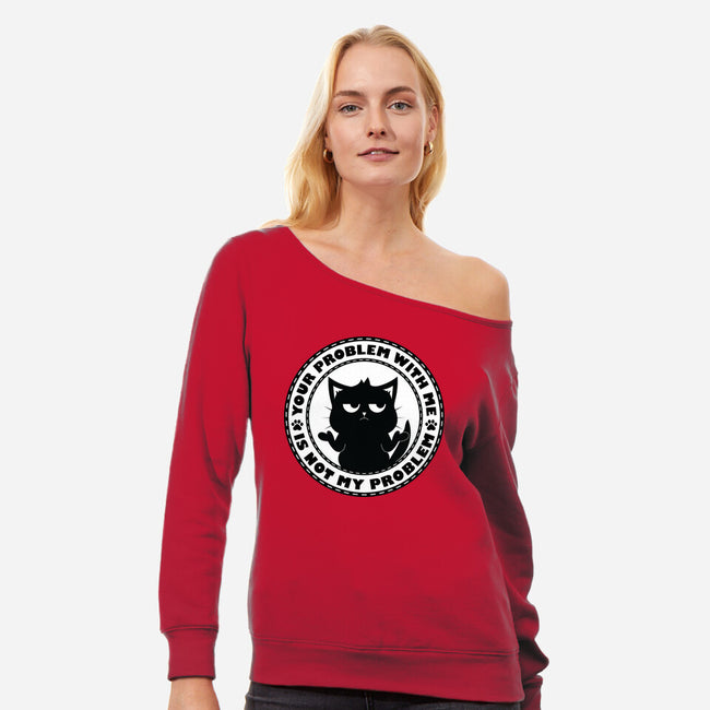 Shrug Happens-Womens-Off Shoulder-Sweatshirt-Whimsical Thinker