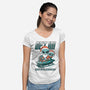 Next Stop Christmas-Womens-V-Neck-Tee-palmstreet