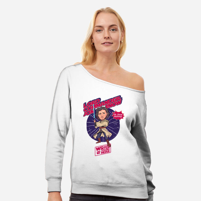 Commander Snow-Womens-Off Shoulder-Sweatshirt-P1yu5h