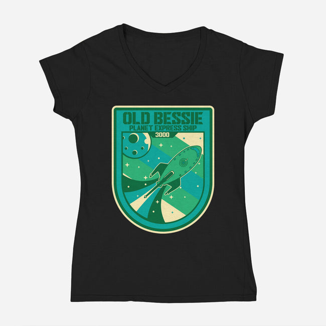 Old Bessie-Womens-V-Neck-Tee-SuperEdu