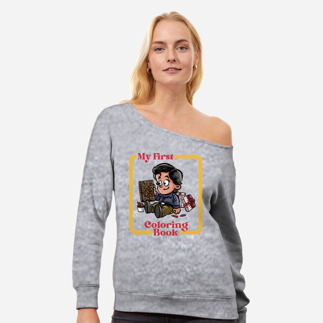 My First Coloring Book-Womens-Off Shoulder-Sweatshirt-zascanauta