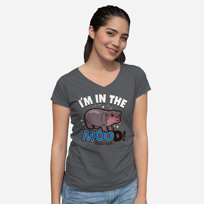 I'm In The MOOd-Womens-V-Neck-Tee-Boggs Nicolas