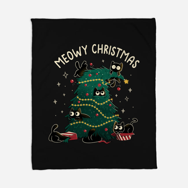 Meowy Christmas Funny Cats-None-Fleece-Blanket-tobefonseca