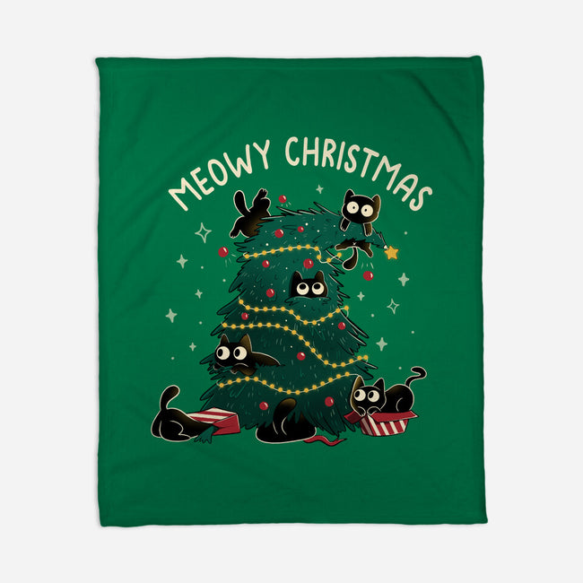 Meowy Christmas Funny Cats-None-Fleece-Blanket-tobefonseca