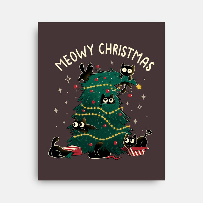 Meowy Christmas Funny Cats-None-Stretched-Canvas-tobefonseca