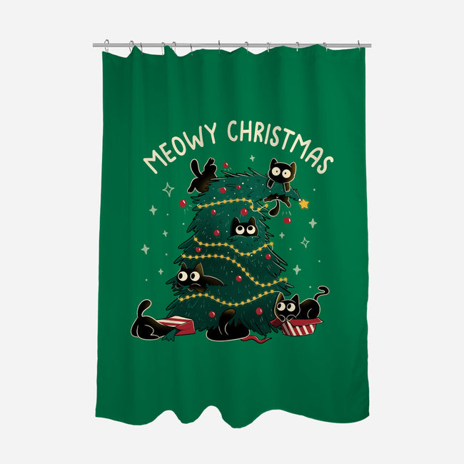 Meowy Christmas Funny Cats-None-Polyester-Shower Curtain-tobefonseca