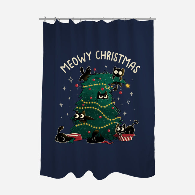 Meowy Christmas Funny Cats-None-Polyester-Shower Curtain-tobefonseca