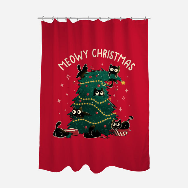 Meowy Christmas Funny Cats-None-Polyester-Shower Curtain-tobefonseca