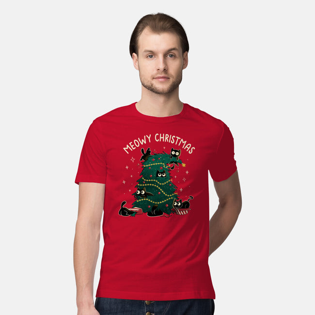 Meowy Christmas Funny Cats-Mens-Premium-Tee-tobefonseca